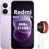 XIAOMI Smartphone Xiaomi Redmi Note 17 Pro 5G, batteria 8340mAh, 8/512GB, colore lilla (include caricabatterie da 67W e smartwatch)