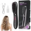 Feelhap Spazzola Lisciante per Capelli Senza Fili, Mini Spazzola Lisciante | 2in1 Spazzola per capelli Elettrica,160-200°C,3 Livelli di Temperatura,Riscaldamento Rapido,Piastra Capelli per Casa,Viaggio