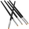 Healeved Legno e Fibra Pennello per Laminazione Ciglia, Nero, 5 Pezzi | 15,5x0,7x0,7cm, Applicazione Precisa per Colla e Pad, Kit Portatile per Casa e Viaggio Colore Casuale