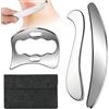 Shengxi 3 strumenti Gua Sha in acciaio inox GuaSha corpo | con borsa portaoggetti strumento di massaggio Gua Sha Schaber Massage Tool für Relax Muscoli Eliminazione di affaticamento