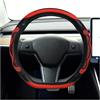 SzELL Volante Coprivolante Per Tesla Per Model 3 2017 2018 2019 2020 Coprivolante Per Auto Antiscivolo Accessori Per Interni Auto Copertura di Volante (Colore : Rosso)