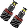 Riloer Lampadine a LED con luce bianca Angel Eyes, H8 120 W, indicatore LED Halo Light compatibile con BMW E82 E90 E92 E60 E61 E63 E89 X6