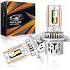 Pulilang Lampadine H4 LED per Fari Auto e Moto, Corpo in Alluminio con Iniezione di Silicone, 28000LM Alta Potenza 6500K Bianco Freddo, Lampade LED H4 HB2 9003 per Anabbaglianti e Abbaglianti, Pack da 2