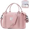 HPLQQ Borsone da Viaggio Donna Bagaglio a Mano Ryanair 40x30x20 | Borsa Sportiva Borsone da Palestra con Scomparto per le Scarpe, Borsa da Weekend, Ospedale Parto, Danza,Rosa