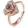 ZqlDDayUP Anello personalizzato con immagine Anello personalizzato con foto Anello della promessa a forma di cuore Anello di fidanzamento a forma di rosa in argento Sterling 925 Regalo romantico