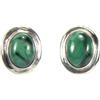Bijoux et Objets Chiodi orecchini malachite in argento massiccio 925 - Dimensioni delle pietre 6 x 8 mm