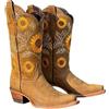 itrimaka Stivali da Cowboy da Donna, Stivali Vintage Ricamati Floreali, Stivali da Cavaliere con Tacco Blocco, Comodi Stivaletti da Passeggio per l'Equitazione