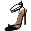 Generico Sandali Donna Tacco Alto Sandali Con Tacco Donna Infradito Scarpe Eleganti Decollete Rosa Nere Oro Decolte Medio Argento Sposa Comode Cipria In Camoscio Laccio E Fibbia Cinturino 40 42 Tacchi Estive