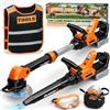 KidBloom 2 in 1 Decespugliatore Giocattolo per Bambini & Soffiatore Foglie | Attrezzi da Lavoro Bambini con Sonori e Luminosi, Occhiali e Gilet, Giochi da Giardino per Bambini, Regali Bimbo 3 4 5 Anni
