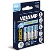 Velamp Pile Ricaricabili AA USB-C 4 Pezzi, Batterie AA Porta USB-C Integrata, Nessun Caricabatteria Necessario, 1400 mAh Pile Stilo Ricaricabili tramite Porta USB, Cavo Incluso, Confezione da 4