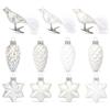 com-four® 11x Addobbi Albero di Natale in Vetro, Stelle, Pigne & Uccelli | Decorazioni Natalizie da Appendere, Set di 11 Ornamenti in Vetro per Albero di Natale e Addobbi Festivi