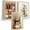 Nacnic Set Di 3 Stampe Decorative Per Il Bagno Stile Spa Naturale, Immagini Minimaliste Con Fiori E Accessori, Poster Zen, Decorazioni Per La Casa A3 Senza Cornice