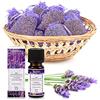 Pajoma® - Set di 20 sacchetti profumati + 10 ml di olio essenziale di lavanda, profumo naturale per ambienti, protezione antitarme e aromaterapia, per guardaroba, auto e diffusore