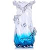 LCCCK Vaso costiero in vetro soffiato unico, bellissimo vaso in vetro blu marino, creatività, onde dell'oceano, vaso di fiori increspati, per casa, bagno, camino, caminetto, mobile TV, soggiorno, tavolino