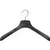 Mainetti Appendini per Capispalla, Cappotti, Giacche, Abiti Pesanti Uomo Donna, Grucce in Plastica, Robuste, con Effetto Venature Legno, Made in Italy, Set di 10 Pezzi (Nero con gancio zincato, 43 cm)