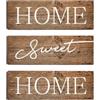 Generic Set di 3 cartelli decorativi in legno con scritta Home Sweet Home, stile rustico, vintage, da appendere alla parete, per soggiorno, camera da letto