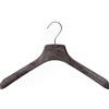 Mainetti Appendini per Capispalla, Cappotti, Giacche, Abiti Pesanti Uomo Donna, Grucce in Plastica, Robuste, con Effetto Venature Legno, Made in Italy, Set di 10 Pezzi, Marrone, Gancio Zincato, 43cm