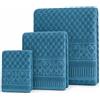 GX GARGIX Tris Asciugamani in Spugna 3 Pezzi - Set Viso, Ospite e Telo Bagno - Morbidi, Assorbenti e Resistenti - Completo Bagno in Spugna