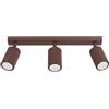 FOSKE Vela Tratto 3L - Plafoniera 3 faretti GU10, Marrone | 3 faretti orientabili in alluminio, GU10 LED max 10 W ciascuna, lampadine non incluse - 45 x 6,5 x 16,5 cm