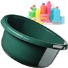 KADAX Bacino in Plastica per il Lavaggio a Mano di Abbigliamento e Stoviglie, con Forma Rotonda e Maniglie Ergonomiche (3,5L, Verde)