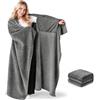 MINEZONGHOK Coperta con Maniche Donna e Uomo，Coperta Portatile con Copertura | Oversize Coperta Indossabile Donna e Uomo Flanella Regalo Compleanno Natale Donna TV Blanket