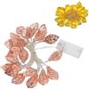 Beufee Stringa di luci con ghirlanda di foglie, 20 luci a LED con foglie in oro rosa alimentate a batteria per decorazioni per interni ed esterni per la porta delle feste dellalbero di