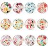 CQHK 12 Calamite Frigo in Vetro con Fiori, Magneti Decorativi Rotondi 3D, 30 mm | Motivi floreali colorati con superficie bombata, per foto e promemoria su frigorifero, lavagna magnetica, armadio e ufficio