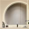 YFZNWHX Specchi Semicircolari Asimmetrici Illuminati, Specchio Da Bagno A LED, Specchio Cosmetico Montato A Parete, Specchio Cosmetico Regolabile 3000K-6000K, Memoria, Touch Screen, ( Color : Right incision ,