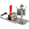 Steelman24 I Omini di Viti Architetto, Organizer da Scrivania con Piastra di Incisione Personale I Idee Regalo Originale I Soprammobili in Metallo