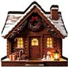 Generico Ornamenti per la casa del villaggio di Natale in legno illuminat a LED | Ornamenti rustici legno figurine case villaggio Natale, decorazioni casa scene villaggio Natale vintage luminose, per casa
