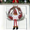 Aixxikum Ghirlanda Natalizia per Porta, 35cm Ghirlanda Porta Natale con Babbo Natale, Decorazioni Natalizie in Rattan da Appendere per Porte, Camini, Finestra, Pareti, Soggiorno