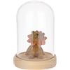 PH PandaHall Cloche di Vetro Campana Espositore Cupola con Base In Legno Decorazione In Vetro Bottiglie per Piante Esposizione di Fiori Argilla Piante Grasse Conservazione Casa Festa 7.8x9.1 cm
