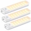 Generic Led Sottopensile Cucina con Sensore di Movimento, 3 Pezzi 15cm Ricaricabile | 3000K Bianco Caldo, Dimmerabile Luce Led Sottopensile, Luce Armadio Led con Sensore per Scale Corridoio Garage Letto