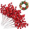 YiliYa Bacche Rosse,20 Pezzi Decorazione Artificiale di Bacche Rosse | Rami Decorativi con Bacche per Albero di Ghirlanda di Natale Artigianato Stagione delle Vacanze Decorazione