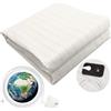 VigorVortex Lenzuolo con messa a terra in 10% argento infuso per un sonno migliore, in cotone biologico conduttivo, con spina britannica, 99 x 203 cm, bianco, allevia lo stress, riduce il dolore