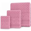 GX GARGIX Tris Asciugamani in Spugna 3 Pezzi - Set Viso, Ospite e Telo Bagno - Morbidi, Assorbenti e Resistenti - Completo Bagno in Spugna