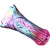 IFANLANDOR Vaso Decorativo Iridescente in Vetro Cristallo, 10 Pollici Moderno | Apertura Pratica per Composizioni, Finitura Multicolore, Confezione Regalo di Lusso, per Fresie e Margherite