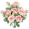 KOSHIFU 6 Pezzi Fiori Finti da Esterno Interno Pink Rosa Piante Artificiali Bouquet Decorazioni Fiori di Seta Composizioni per Vaso Balcone Cimitero Matrimonio Centrotavola Giardino Ufficio