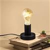 Chao Zan E27 Lampada da tavolo, Lampada da comodino vintage in metallo Nero, luce da lettura,luce da lettura industriale, per camera da letto Soggiorno, lampadina non inclusa