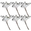 MIJOMA Set di 6 fasci di bacche artificiali: squisita decorazione natalizia, ideale come decorazione natalizia, decorazione da tavolo, bacche decorative di alta qualità (bianco)