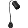 ledscom.de Lampada a zoccolo/lampada da lettura WAIKA, collo d'oca, interruttore, nero, 1x GU10 max. 60W