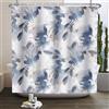 SDOTPMT 105x160cm Bianco Teal Astratto Tenda Della Doccia Moderna Blu Oro Ink Fiore Texture Pittura Ad Olio Arte Tenda Da Bagno Minimalista Bagno Decor Tessuto Durevole Poliestere con Ganci