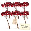 MIJOMA Set di 6 fasci di bacche artificiali: squisita decorazione natalizia, ideale come decorazione natalizia, decorazione da tavolo, bacche decorative di alta qualità (rosso scuro)