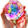 HDCRYSTALGIFTS 3 Pollici Prismi Arcobaleno per Finestre di Cristallo Sun Catcher AB | Perline ottagonali in cristallo prismi acchiappasole per interni ed esterni, decorazione da appendere per casa e giardino