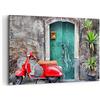 ARTTOR Quadri Moderni su Tela 120x80 cm Stampe da Parete Auto Viaggi - 2571 | Scooter Trasporto Italia Quadro Decorativo XXL 1 pezzo Soggiorno Camera da Letto Arte da Parete Decorazione da Parete ARTTOR