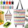 Pealeaf Borsa della spesa pieghevole 2 in 1 con ruote, carrello portaspesa riutilizzabile in tessuto Oxford, leggero per supermercato, bucato, viaggio e casa (#6)