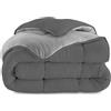 IDMarket - Piumino Zoe 140 x 200 cm, in pile bifacciale, grigio chiaro e grigio, 400 g