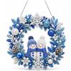 AHEJIOO Set per pittura con diamanti, ghirlanda natalizia per finestre | Ghirlanda natalizia scintillante da 19,8 x 19,6 cm. Decorazione natalizia unica per porta con strass brillanti per l'inverno.