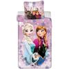 Jerry Fabrics Frozen Bambina Copripiumino Singolo 135x200 + Federa Elsa & Anna | Set letto reversibile | Letto singolo | 100% Cotone Oeko-Tex | Elsa Anna Olaf | Idea regalo | Licenza ufficiale