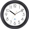 KIZLOC Orologio da giardino, impermeabile, 28 cm, resistente alle intemperie, facile da leggere, silenzioso, funzionamento a batteria, rotondo, per esterni, piscina, balcone, bagno (nero)